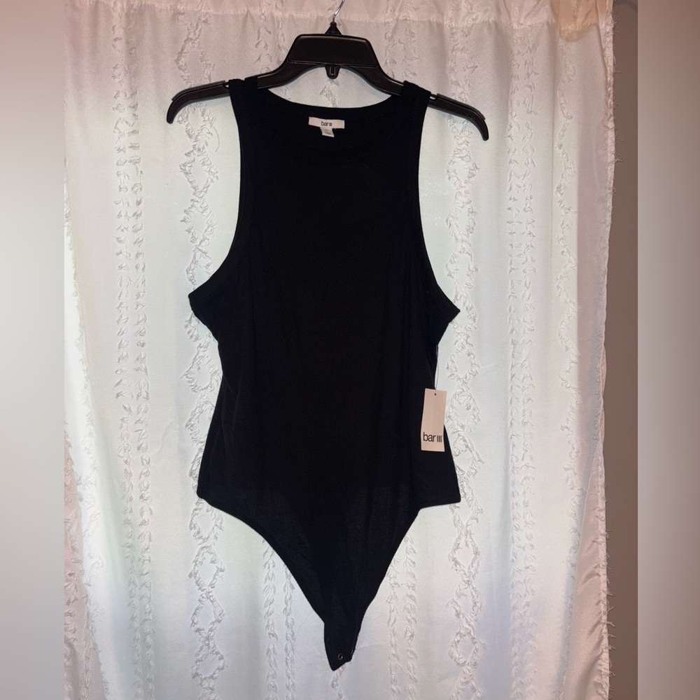 Bar III Black Sleeveless Bodysuit